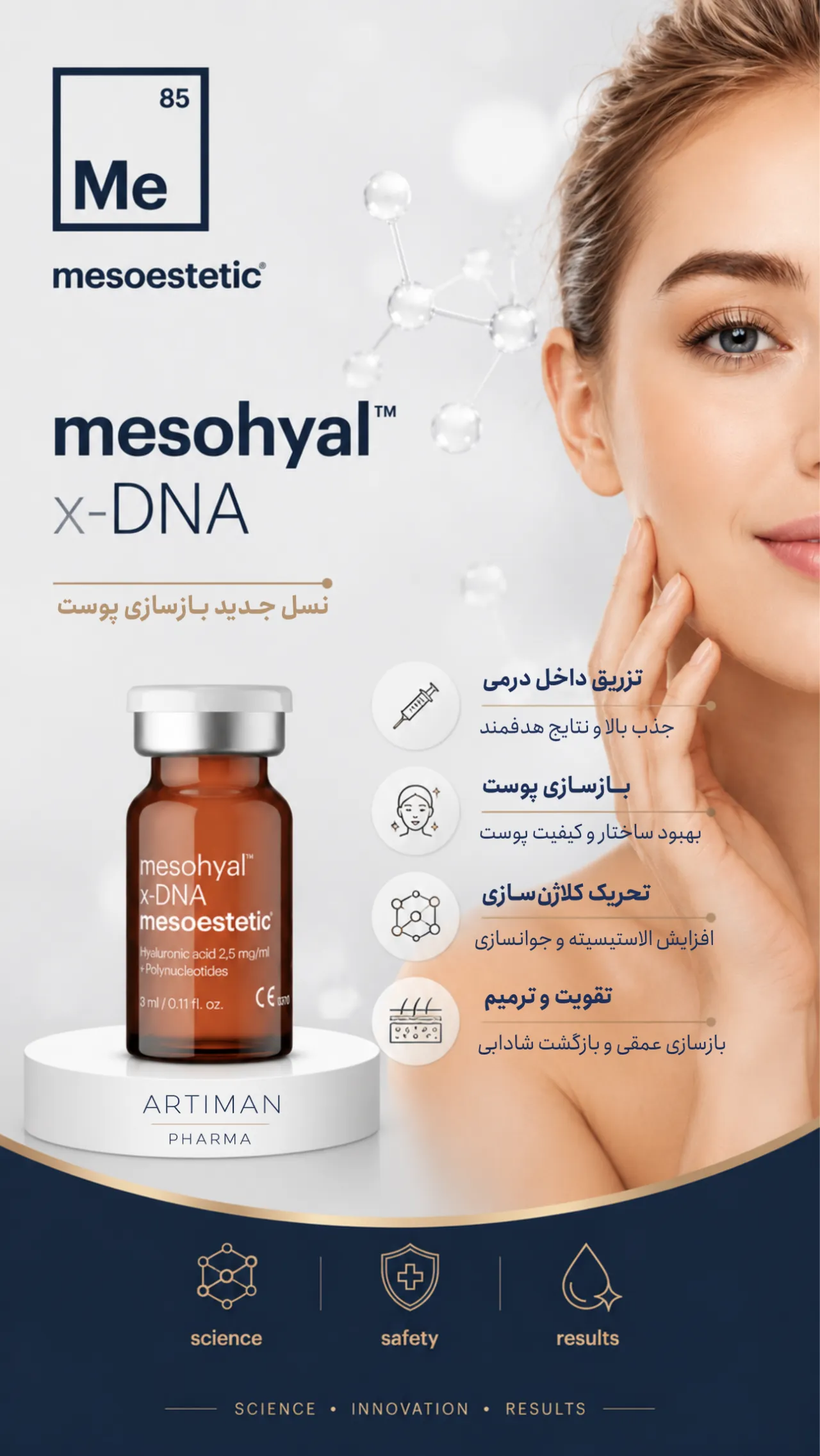 کاربردهای مزوتراپی جوانساز x dna برند مزواستتیک